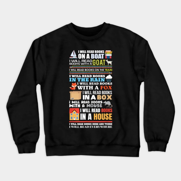 I Will Read Books On a Boat Reading T-Shirt Gift for Readers Crewneck Sweatshirt by craiglimu